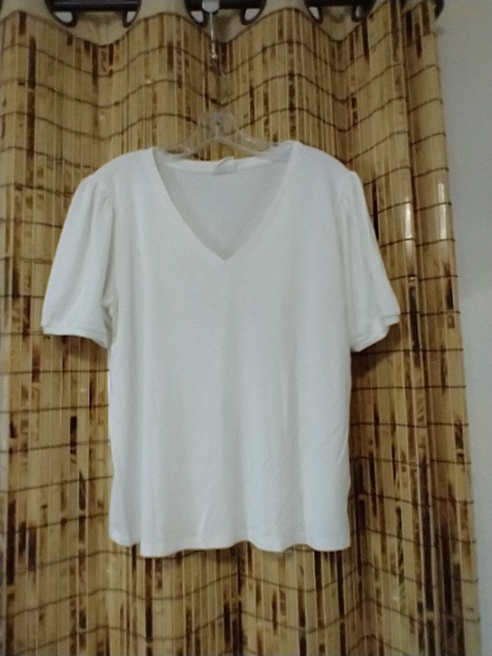 Mod Ref White V-Neck Short Sleeve Casual Tee Size XL